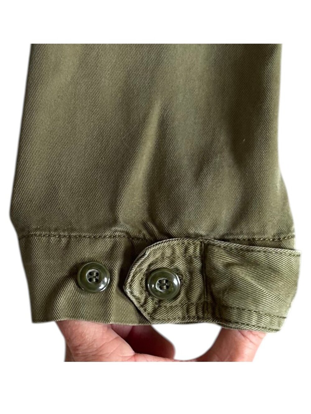 Pistola Olive Army Green Tencel Utility Button Down Shirt XS - Picture 7 of 8